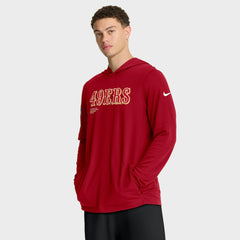 San Francisco 49ers Sideline Pure Fury Performance Long Sleeve Hoodie T-Shirt | NFL On sale