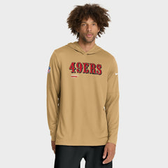 San Francisco 49ers Sideline Pure Fury Performance Long Sleeve Hoodie T-Shirt | NFL Hot