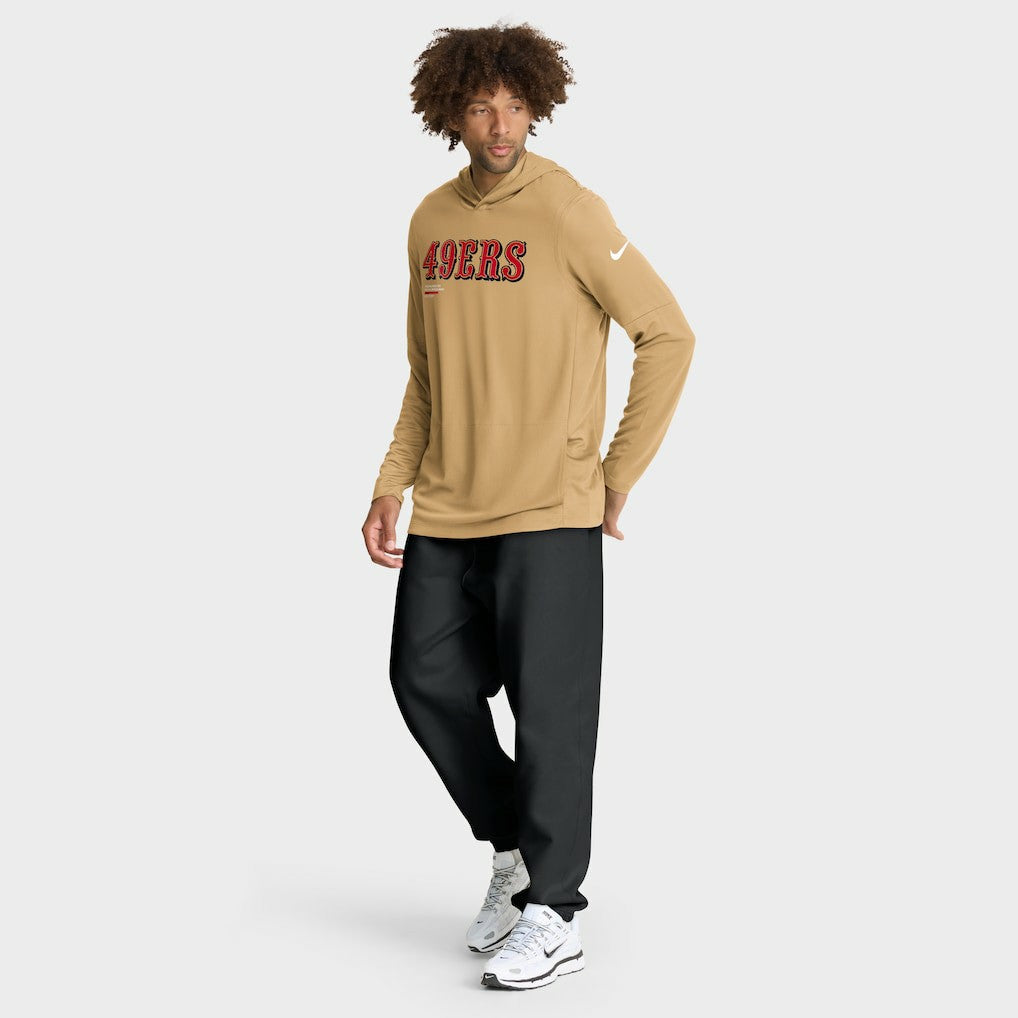 San Francisco 49ers Sideline Pure Fury Performance Long Sleeve Hoodie T-Shirt | NFL Hot