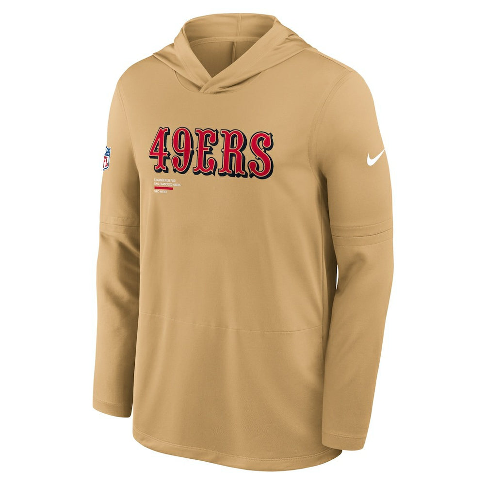 San Francisco 49ers Sideline Pure Fury Performance Long Sleeve Hoodie T-Shirt | NFL Hot