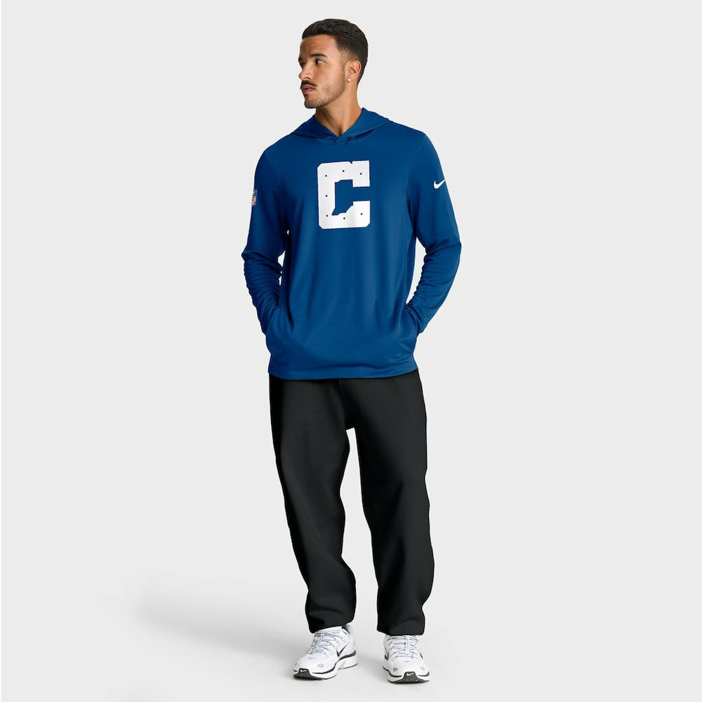 Indianapolis Colts Sideline Option Read Dri-FIT Long Sleeve Hoodie T-Shirt | NFL New