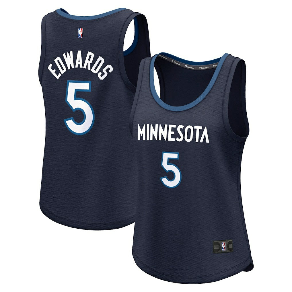 Navy Anthony Edwards Minnesota Timberwolves Women's Fast Break Player Jersey | NBA