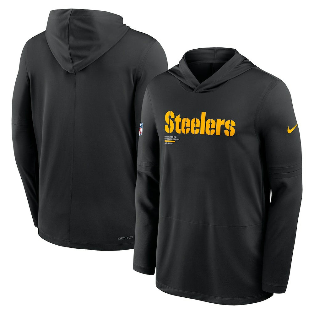 Pittsburgh Steelers Big & Tall Sideline Dri-FIT Long Sleeve Hoodie T-Shirt | NFL Outlet