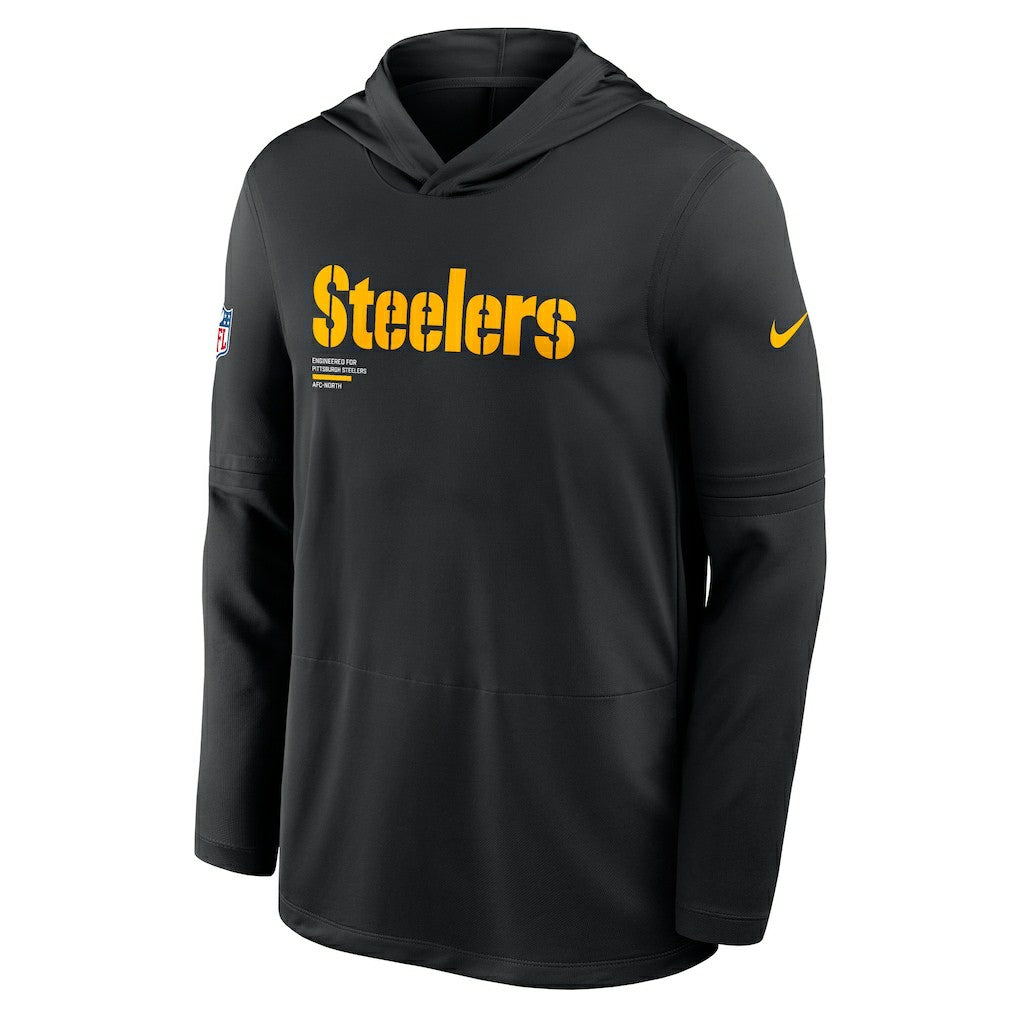 Pittsburgh Steelers Big & Tall Sideline Dri-FIT Long Sleeve Hoodie T-Shirt | NFL Outlet