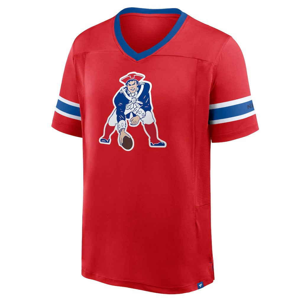 New England Patriots Hometown Premium Hashmark V-Neck T-Shirt | NFL Outlet