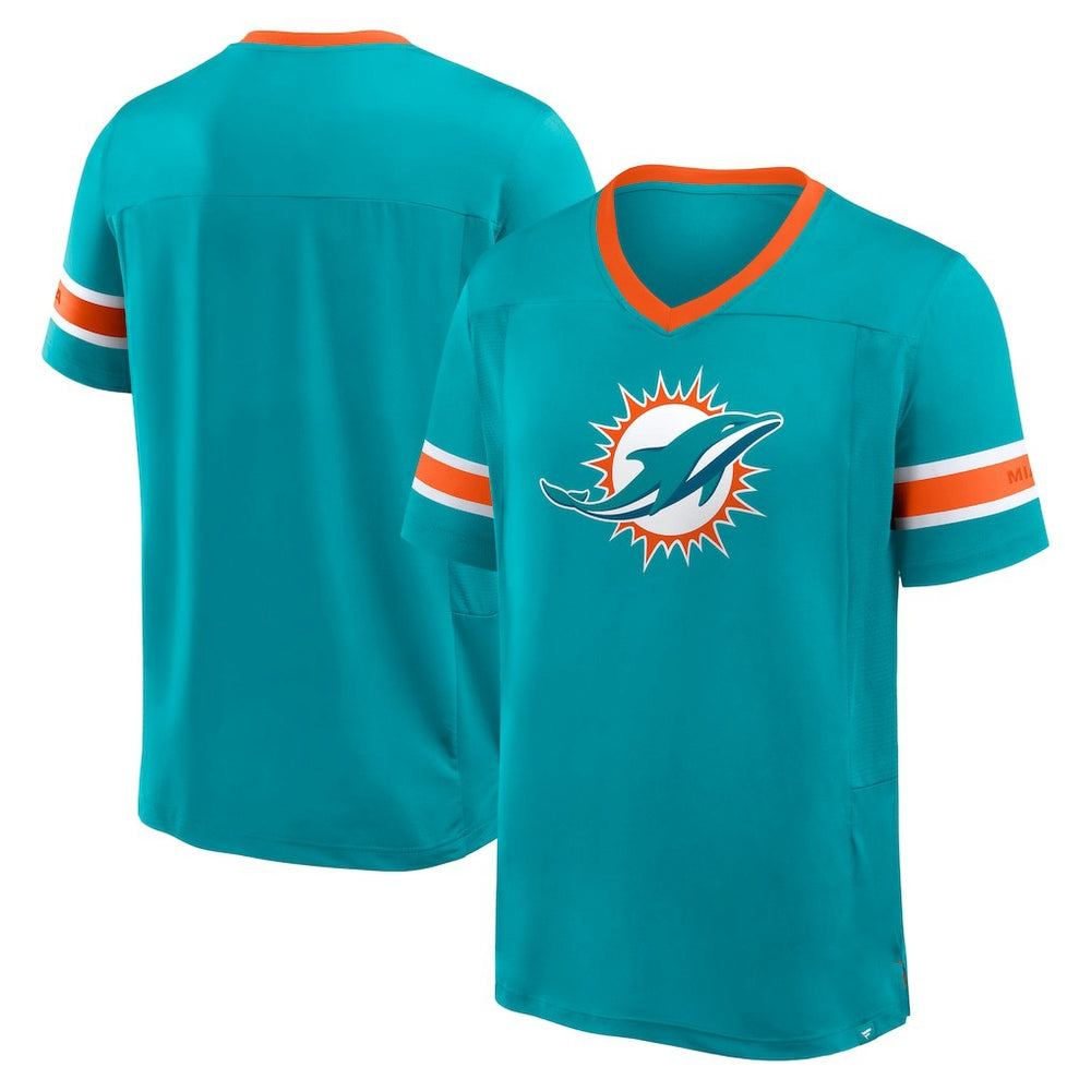 Miami Dolphins Hometown Premium Hashmark V-Neck T-Shirt | NFL Outlet