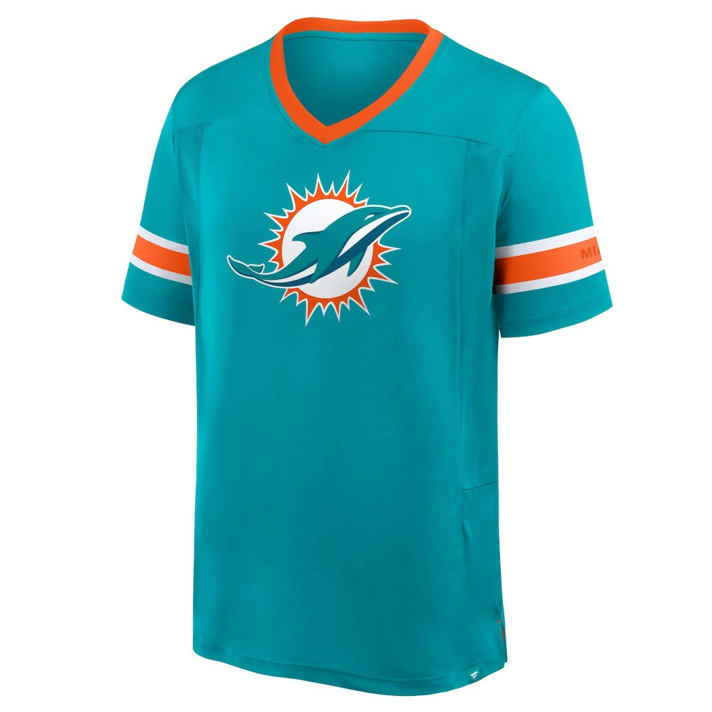 Miami Dolphins Hometown Premium Hashmark V-Neck T-Shirt | NFL Outlet