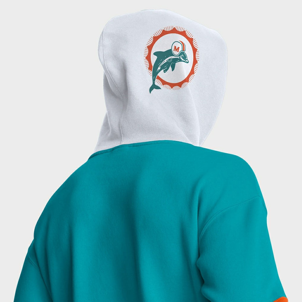Miami Dolphins Helmet Retro Pullover Hoodie | NFL Outlet