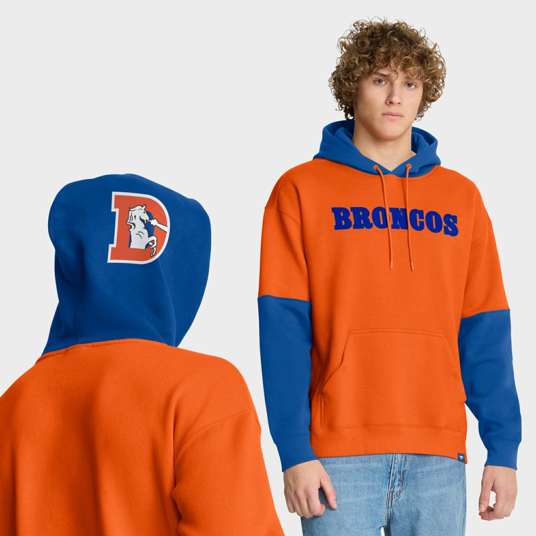 Denver Broncos Helmet Retro Pullover Hoodie | NFL New