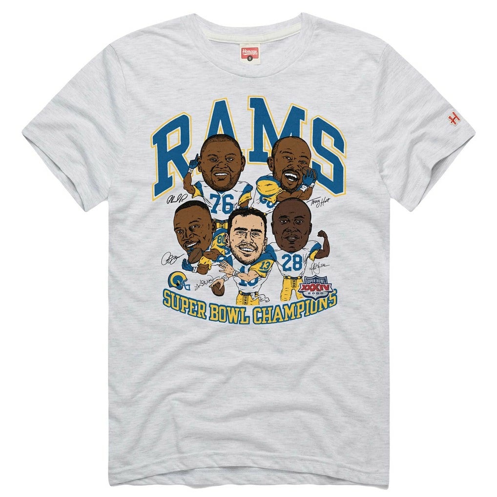 Los Angeles Rams Homage Unisex Super Bowl XXXIV Champs Player Graphic Tri-Blend T-Shirt | NFL Discount