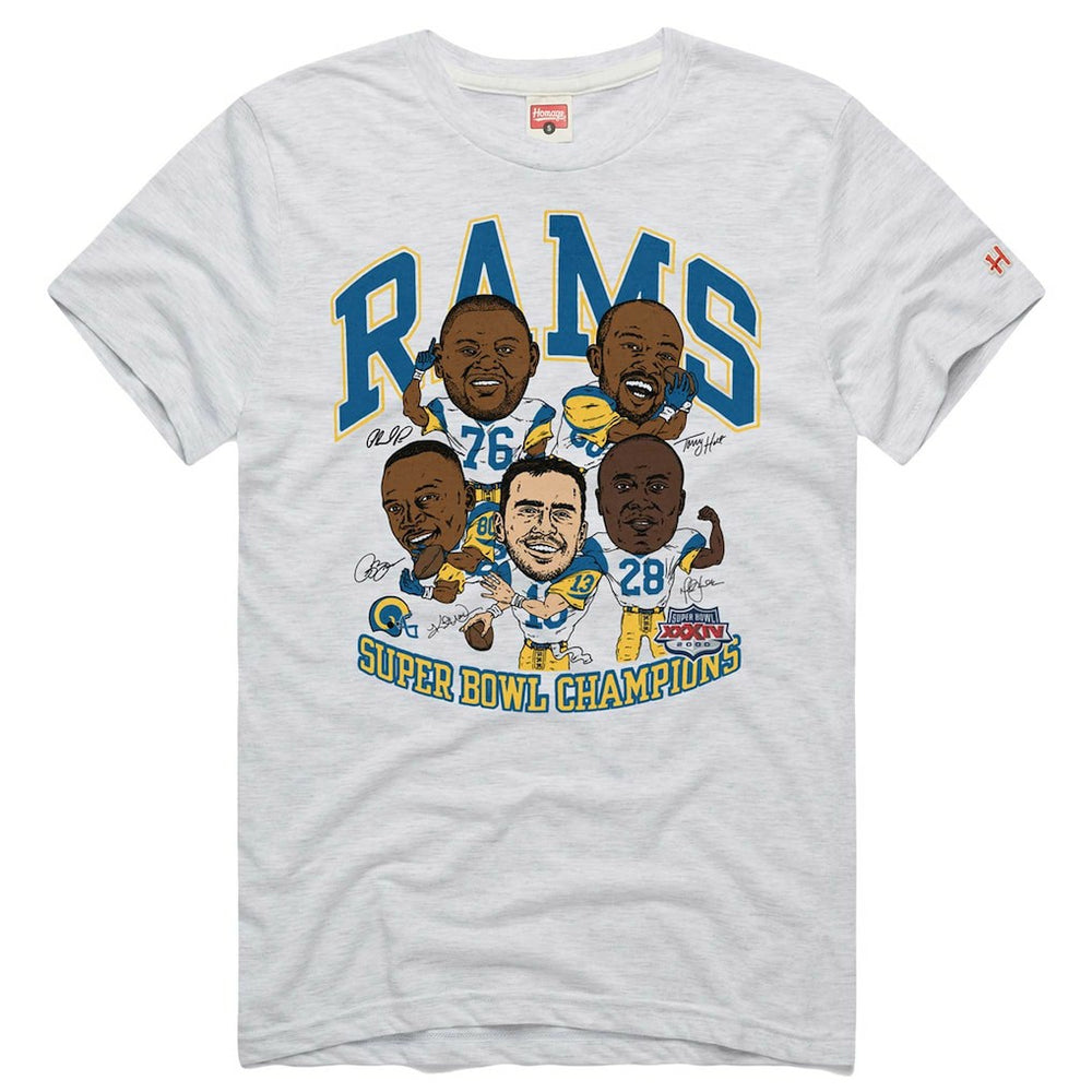 Los Angeles Rams Homage Unisex Super Bowl XXXIV Champs Player Graphic Tri-Blend T-Shirt | NFL Discount