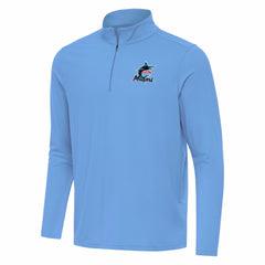 Miami Marlins Antigua Intent Quarter-Zip Top - MLB Tops