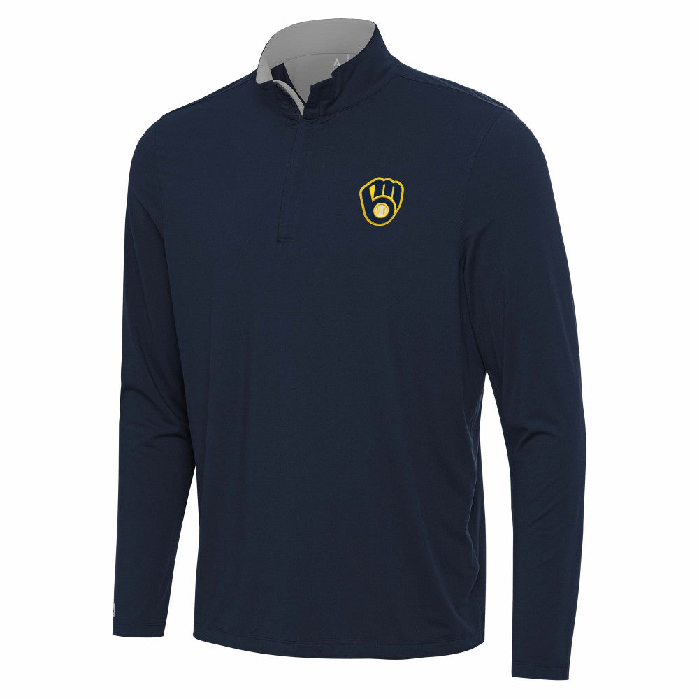 Milwaukee Brewers Antigua Content Quarter-Zip Top - MLB Tops
