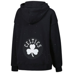 Black Boston Celtics Terez Women's Oversized Allover Gemstone Full-Zip Hoodie | NBA