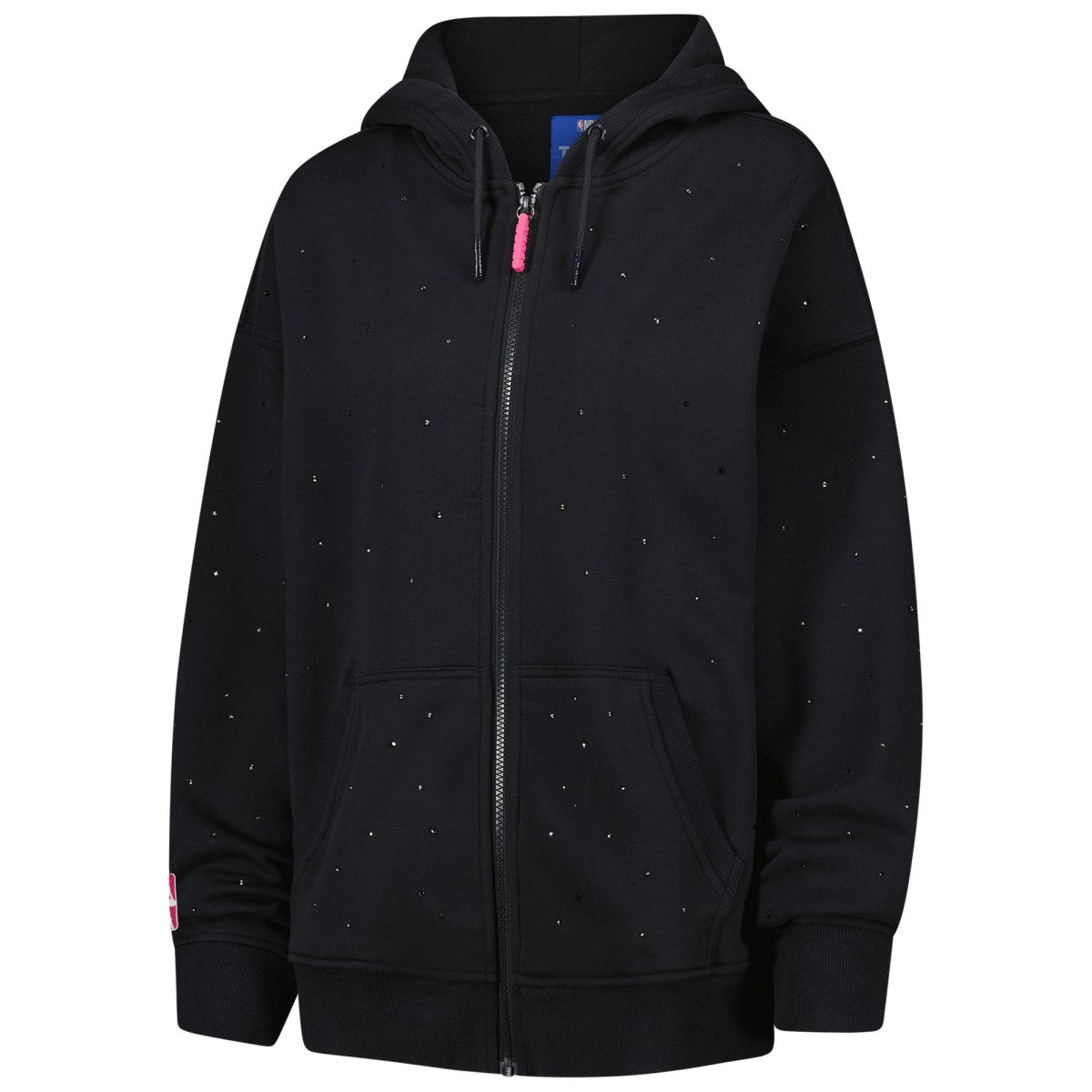 Black New Orleans Pelicans Terez Women's Oversized Allover Gemstone Full-Zip Hoodie | NBA
