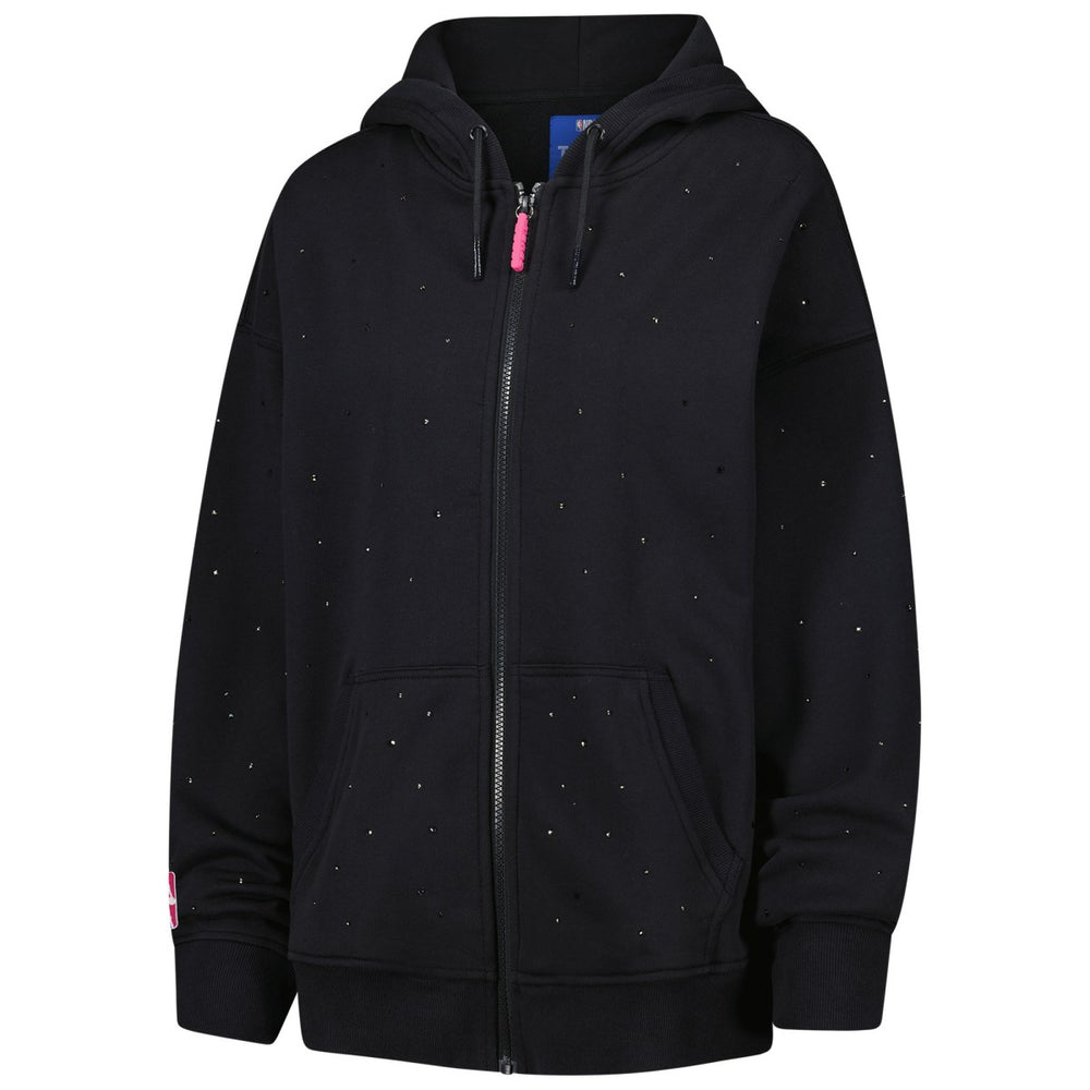 Black New Orleans Pelicans Terez Women's Oversized Allover Gemstone Full-Zip Hoodie | NBA