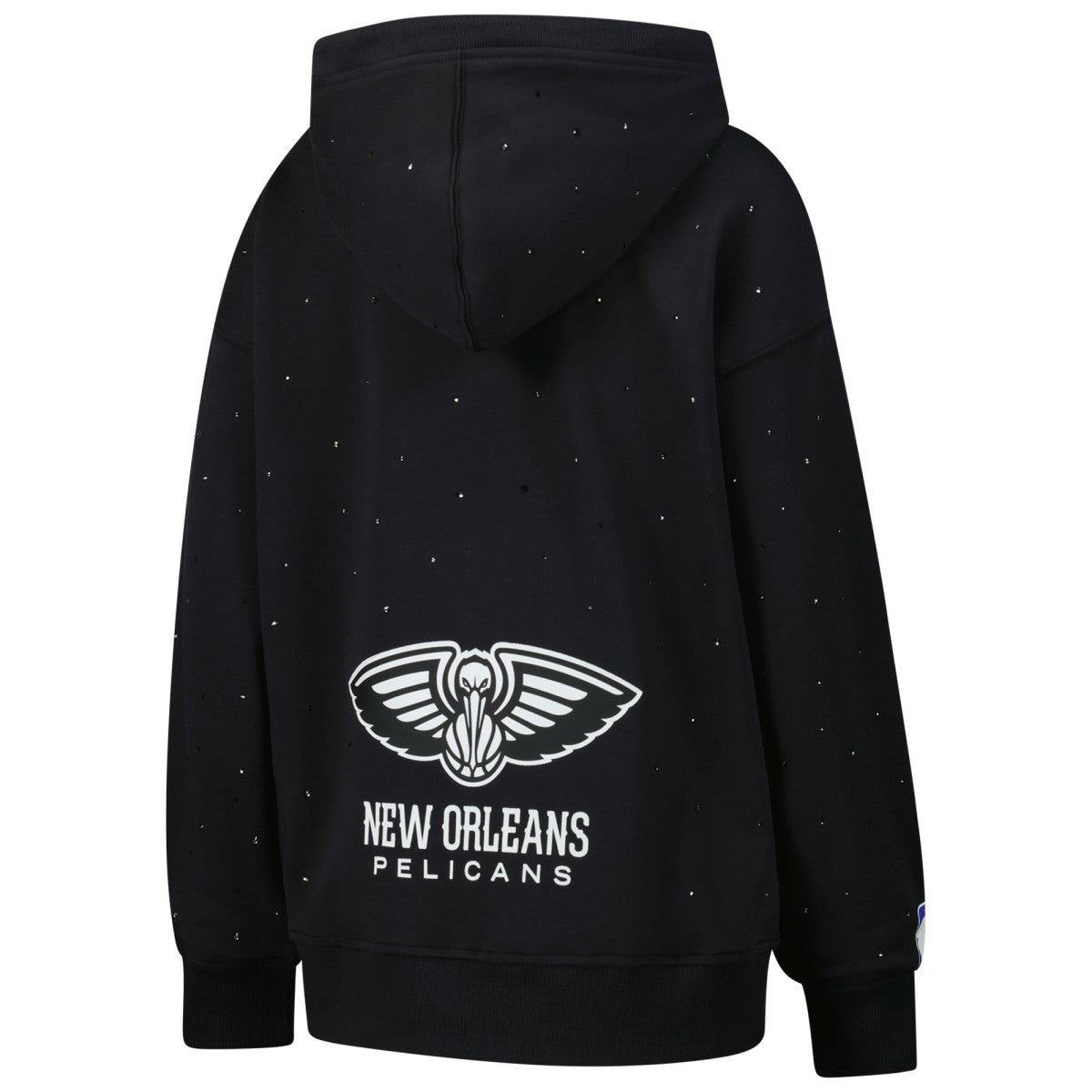Black New Orleans Pelicans Terez Women's Oversized Allover Gemstone Full-Zip Hoodie | NBA