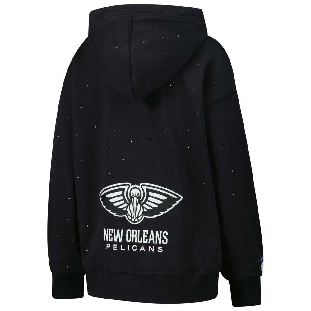 Black New Orleans Pelicans Terez Women's Oversized Allover Gemstone Full-Zip Hoodie | NBA