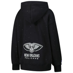 Black New Orleans Pelicans Terez Women's Oversized Allover Gemstone Full-Zip Hoodie | NBA
