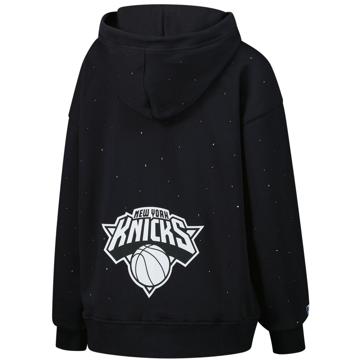 Black New York Knicks Terez Women's Oversized Allover Gemstone Full-Zip Hoodie | NBA