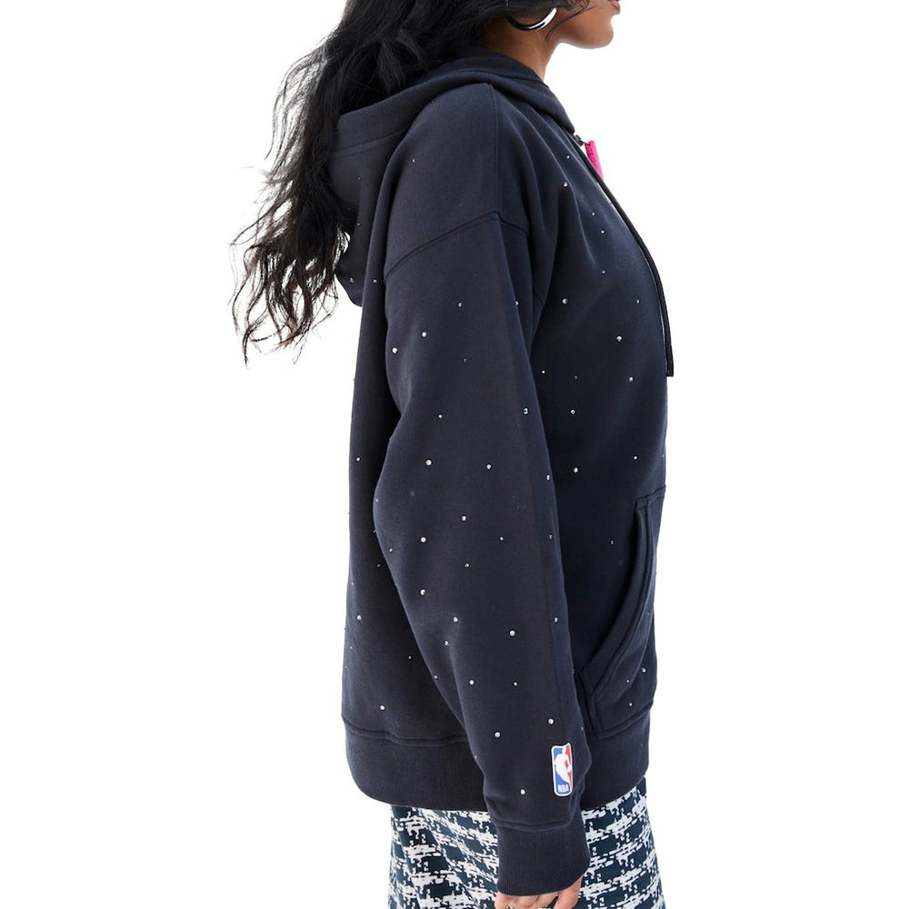 Black Golden State Warriors Terez Women's Oversized Allover Gemstone Full-Zip Hoodie sale | NBA