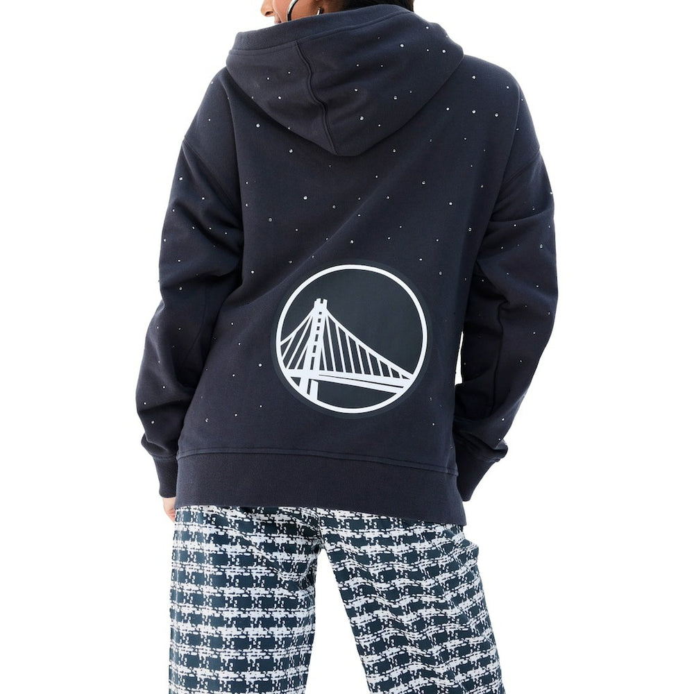 Black Golden State Warriors Terez Women's Oversized Allover Gemstone Full-Zip Hoodie sale | NBA
