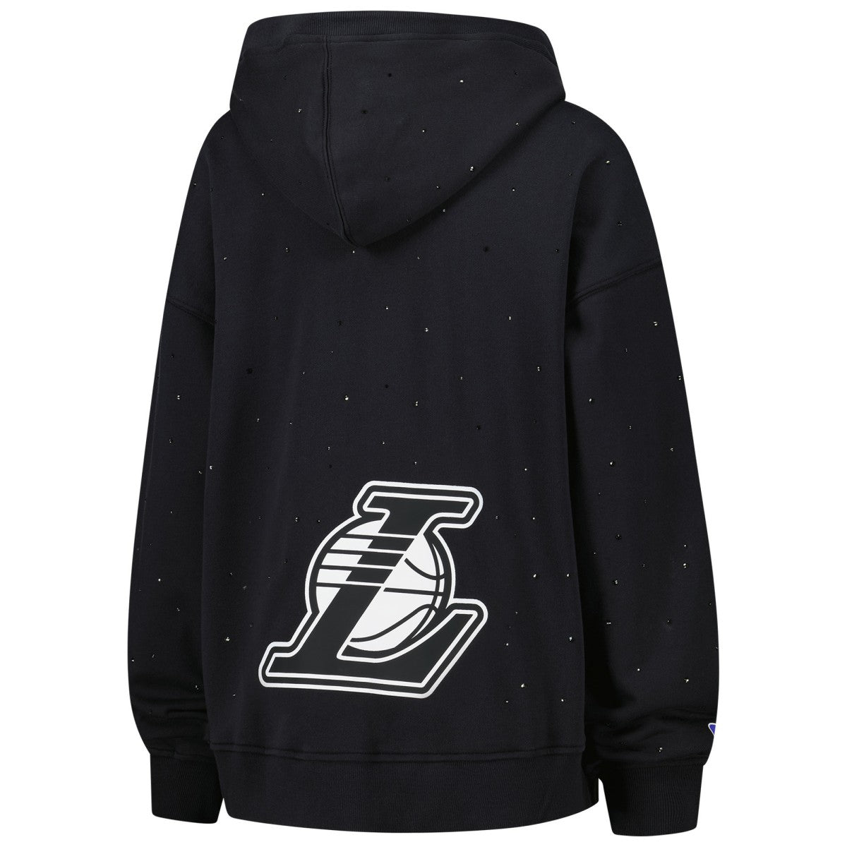 Black Los Angeles Lakers Terez Women's Oversized Allover Gemstone Full-Zip Hoodie | NBA
