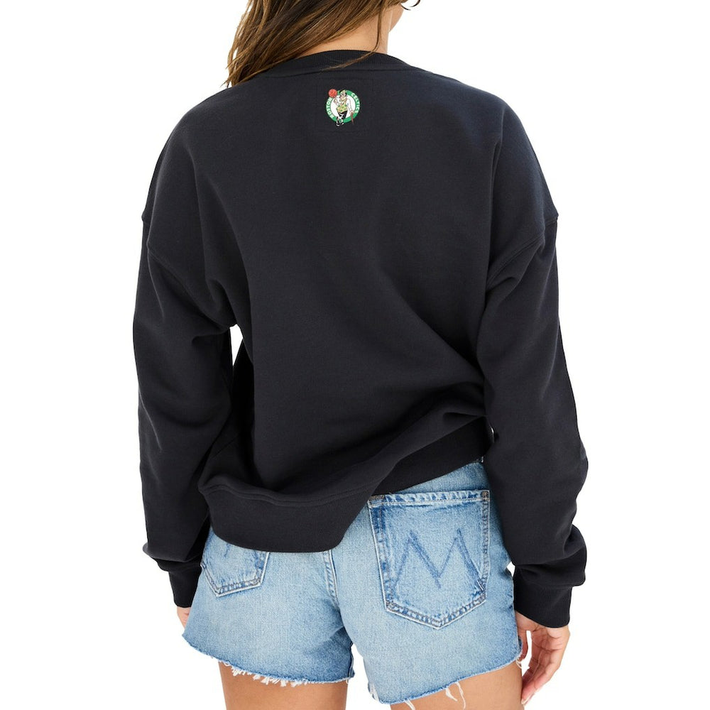 Black Boston Celtics Terez Women's Gemstone Logo Pullover Sweatshirt | NBA