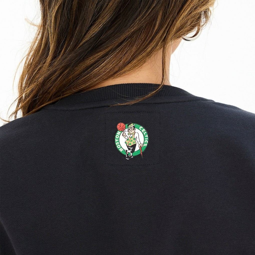 Black Boston Celtics Terez Women's Gemstone Logo Pullover Sweatshirt | NBA