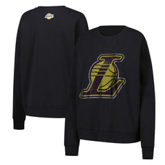 Black Los Angeles Lakers Terez Women's Gemstone Logo Pullover Sweatshirt | NBA