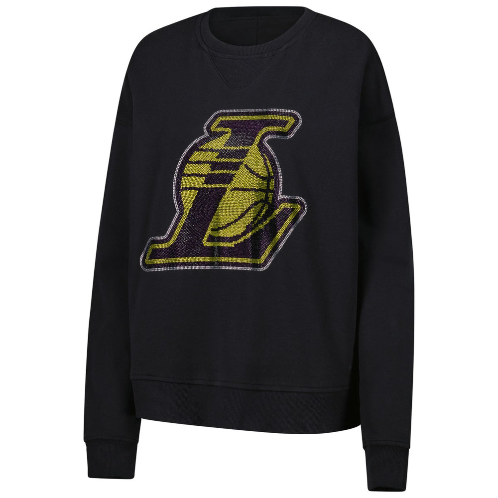 Black Los Angeles Lakers Terez Women's Gemstone Logo Pullover Sweatshirt | NBA
