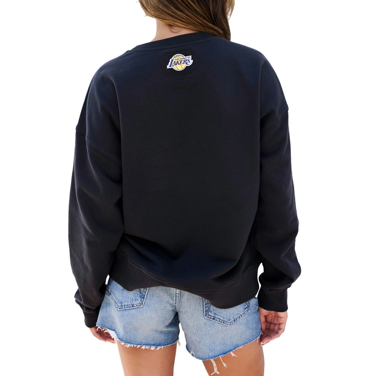Black Los Angeles Lakers Terez Women's Gemstone Logo Pullover Sweatshirt | NBA