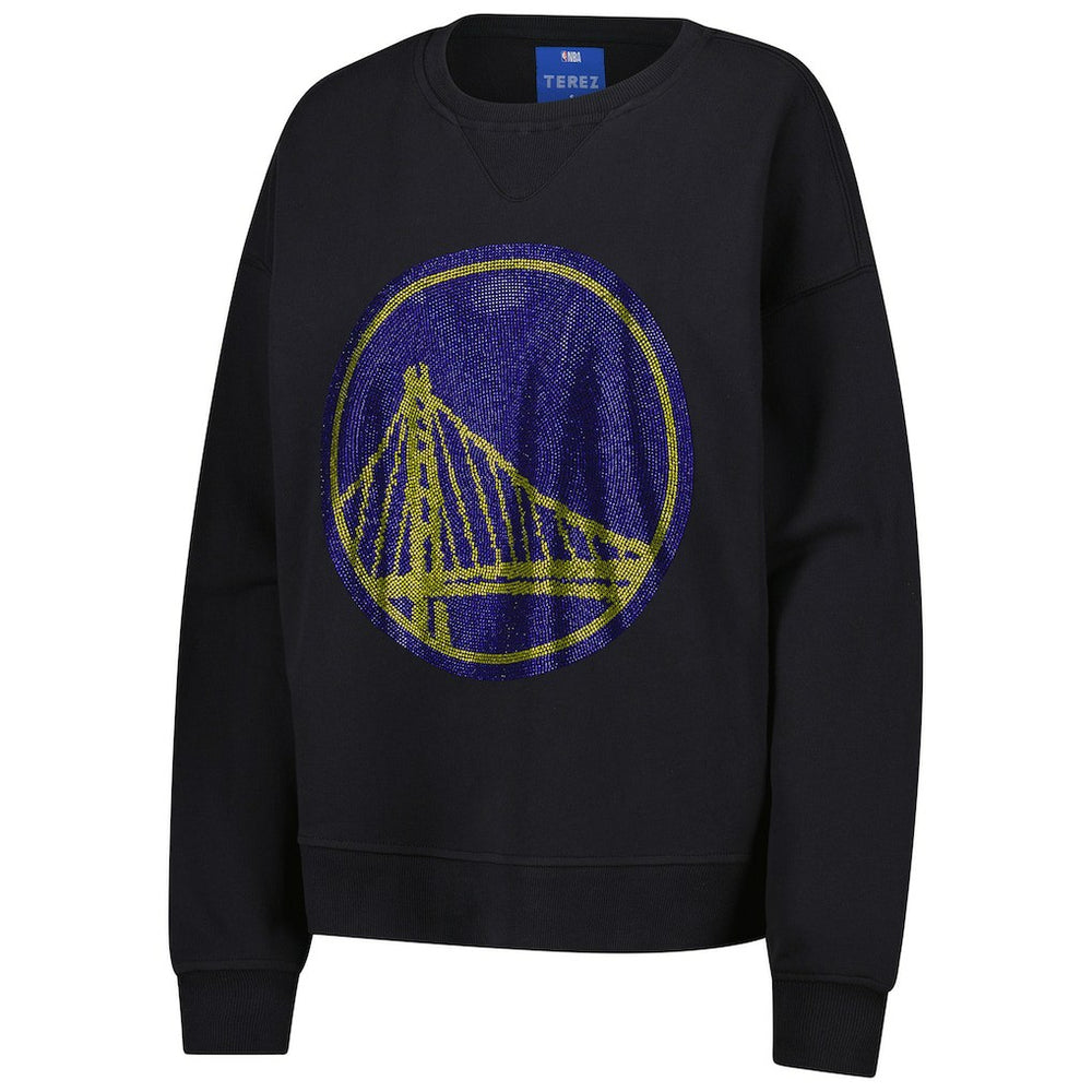 Black Golden State Warriors Terez Women's Gemstone Logo Pullover Sweatshirt sale | NBA
