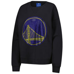 Black Golden State Warriors Terez Women's Gemstone Logo Pullover Sweatshirt sale | NBA