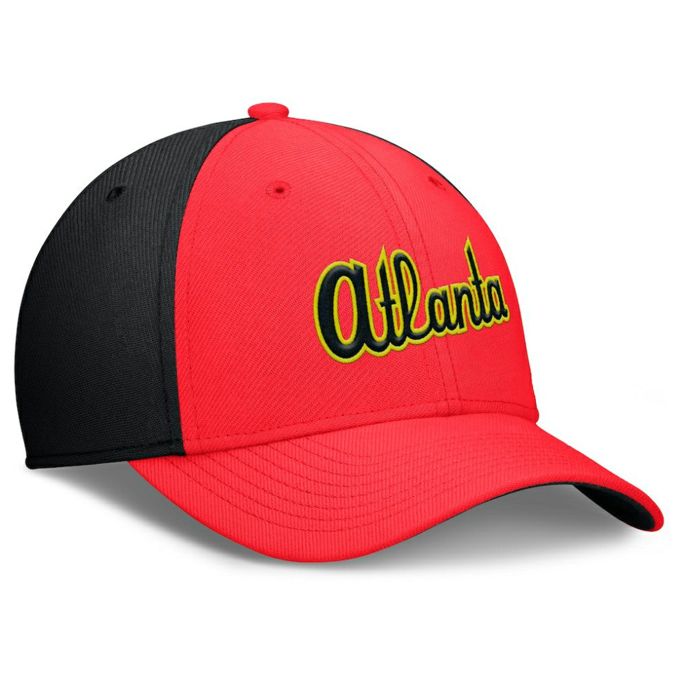 Atlanta Braves Nike Neon 90s Rise SwooshFlex Hat - MLB Hats