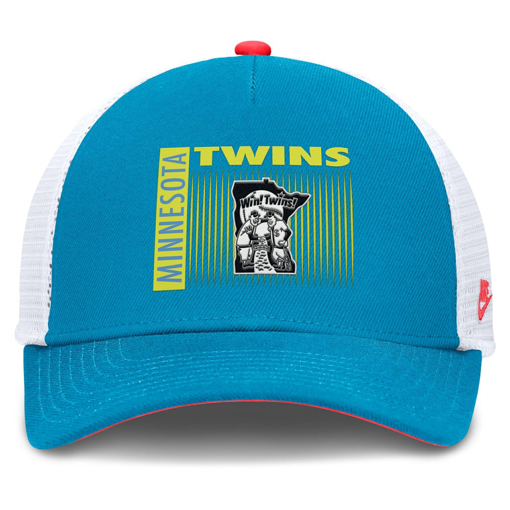 Minnesota Twins Nike Neon 90s Rise Structured Performance Adjustable Trucker Hat - MLB Hats