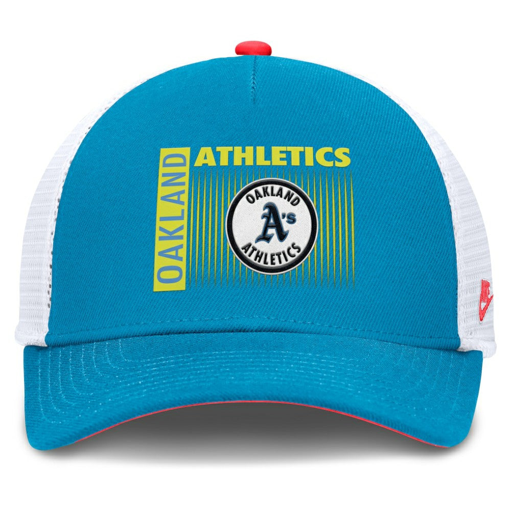 Athletics Nike Neon 90s Rise Structured Performance Adjustable Trucker Hat - MLB Hats