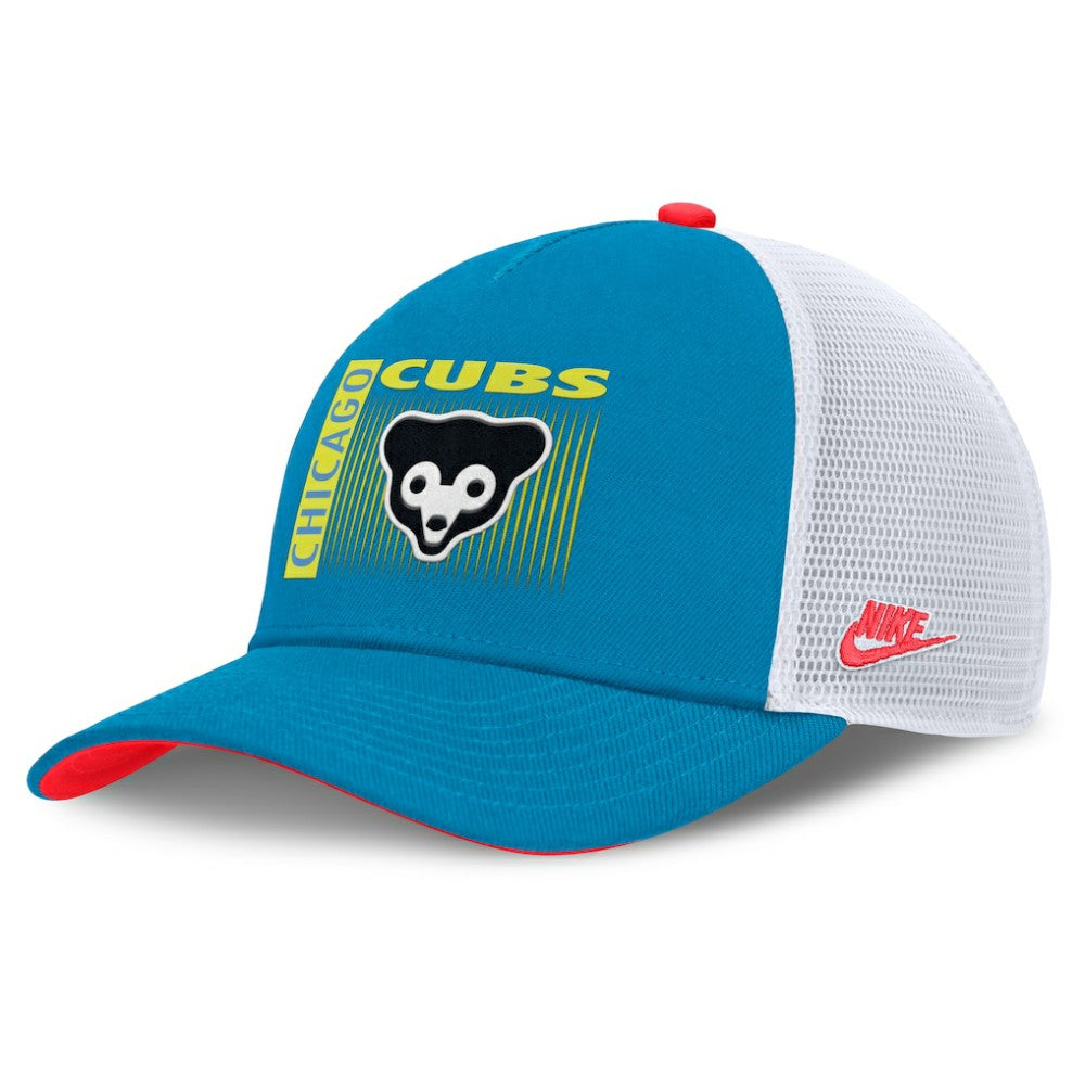 Chicago Cubs Nike Neon 90s Rise Structured Performance Adjustable Trucker Hat - MLB Hats