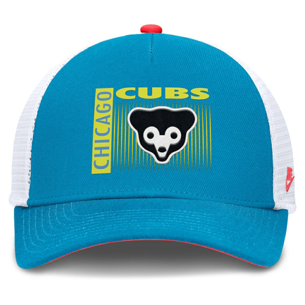 Chicago Cubs Nike Neon 90s Rise Structured Performance Adjustable Trucker Hat - MLB Hats