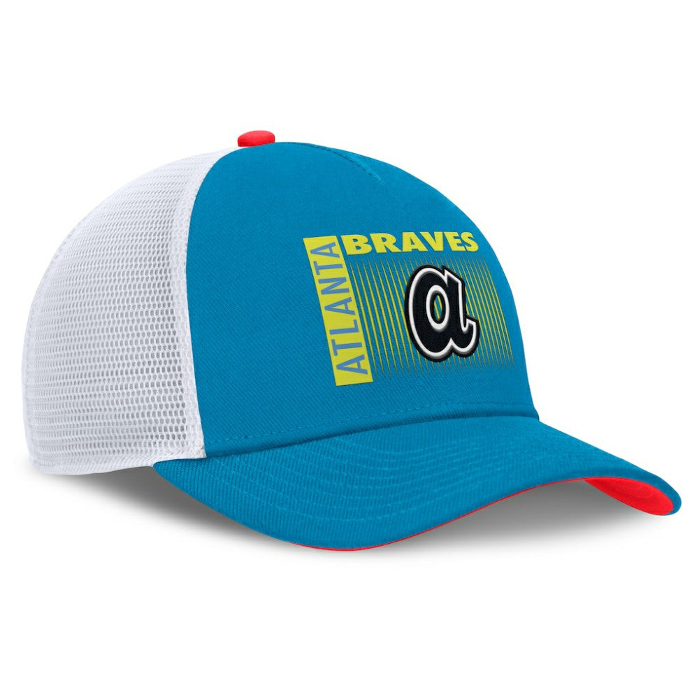 Atlanta Braves Nike Neon 90s Rise Structured Performance Adjustable Trucker Hat - MLB Hats
