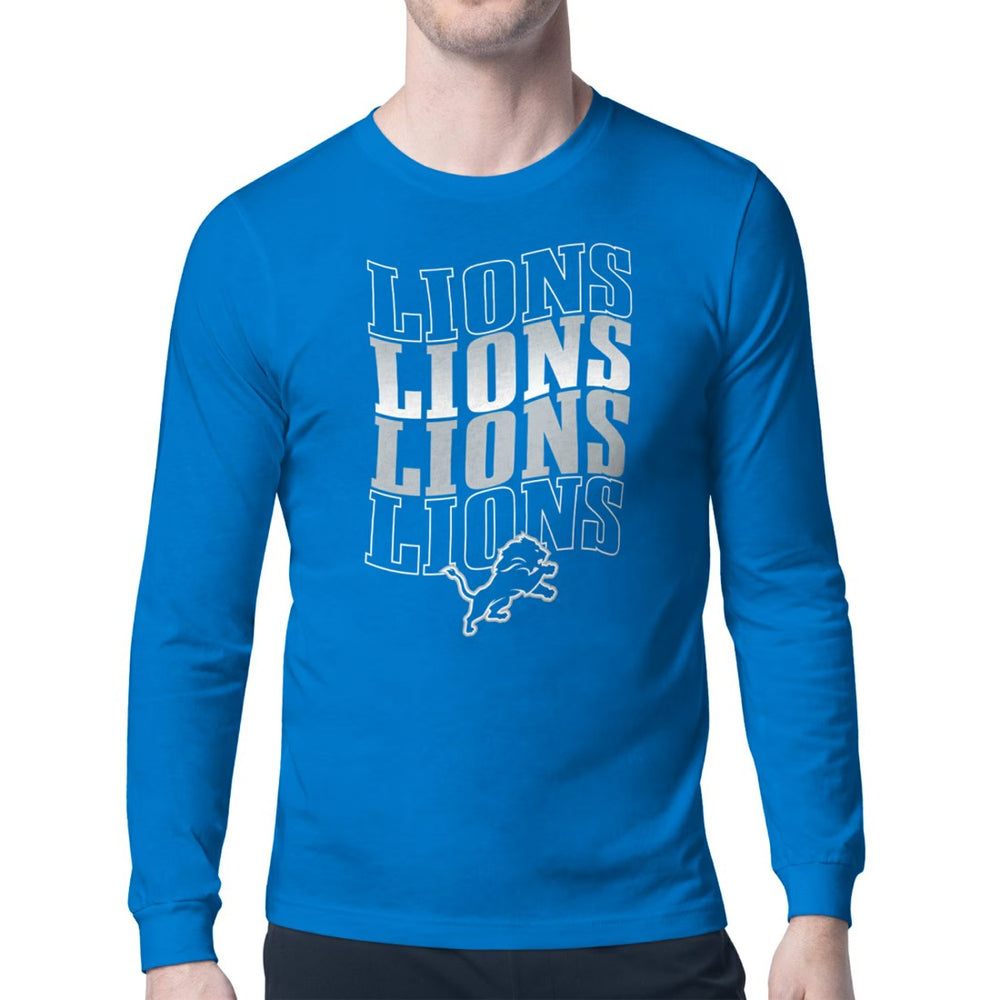 Detroit Lions Starter Four Team Name Retro Logo Long Sleeve T-Shirt | NFL Online