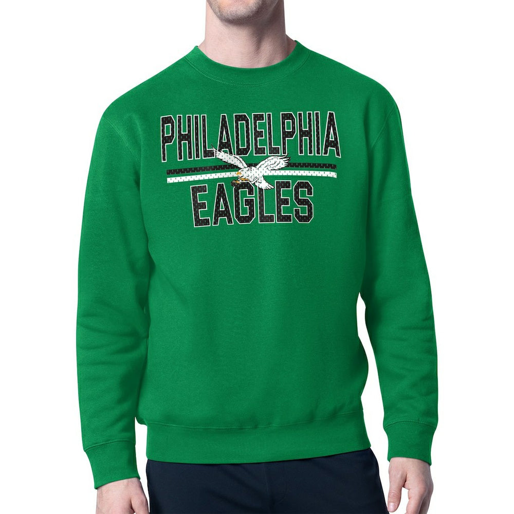 Philadelphia Eagles Starter Mesh Look Retro Logo Pullover Sweatshirt | NFL On sale