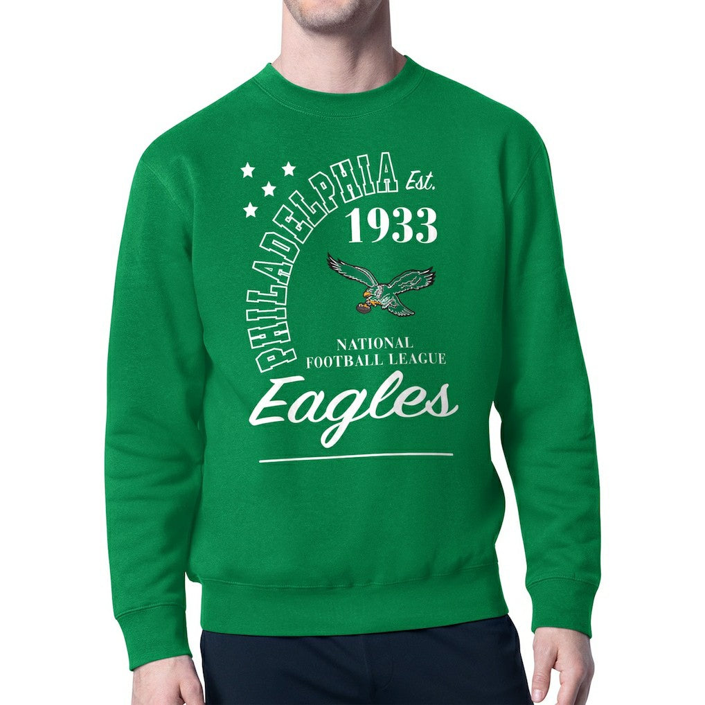 Philadelphia Eagles Starter Team Retro Logo Fleece Tri-Blend Pullover Sweatshirt | NFL New