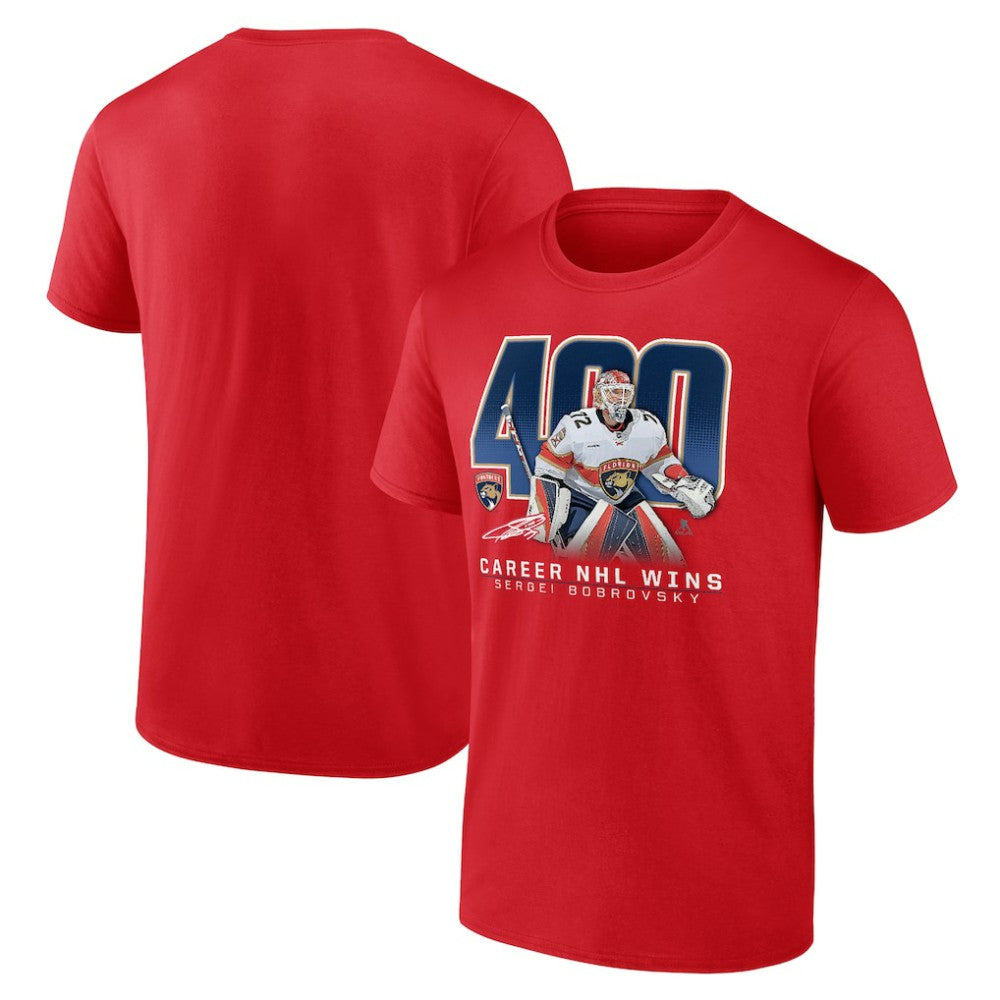 Sergei Bobrovsky Florida Panthers 400 Career Wins T-Shirt -  NHL T-shirts