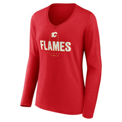 Calgary Flames Women's Personalized Name & Number Midfielder Long Sleeve V-Neck T-Shirt -  NHL T-shirts