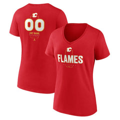 Calgary Flames Women's Personalized Name & Number Midfielder V-Neck T-Shirt -  NHL T-shirts
