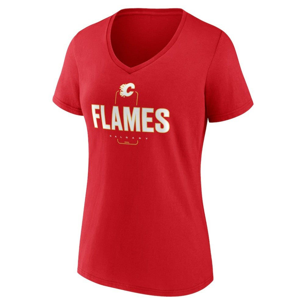 Calgary Flames Women's Personalized Name & Number Midfielder V-Neck T-Shirt -  NHL T-shirts