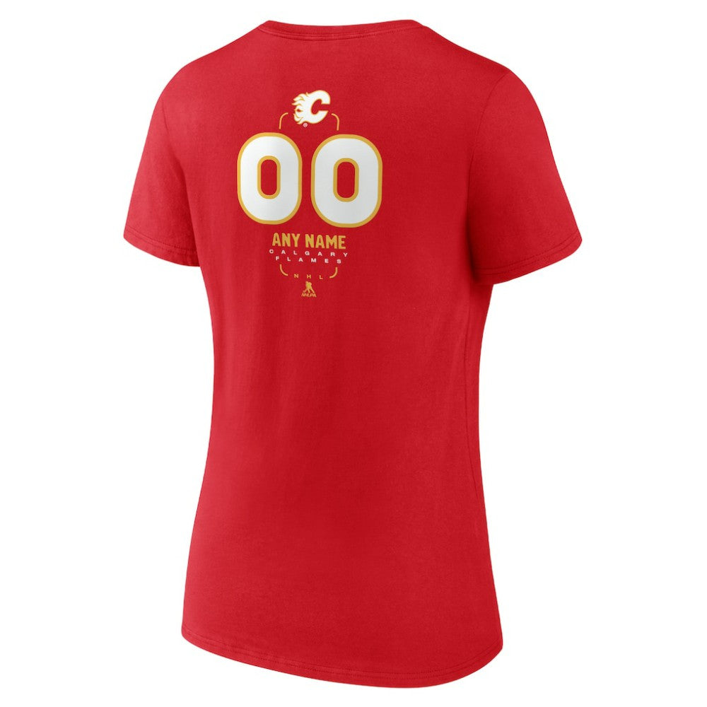 Calgary Flames Women's Personalized Name & Number Midfielder V-Neck T-Shirt -  NHL T-shirts