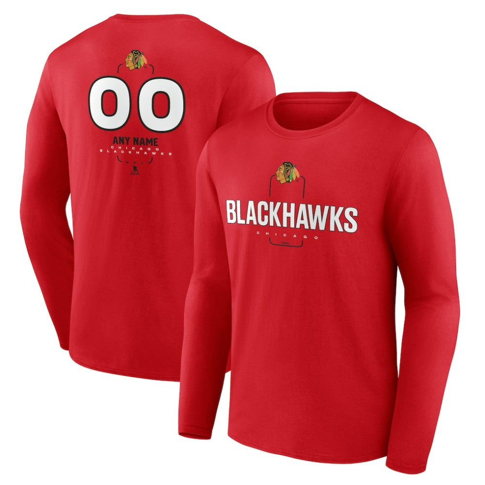 Chicago Blackhawks Personalized Name & Number Midfielder Long Sleeve T-Shirt -  NHL T-shirts