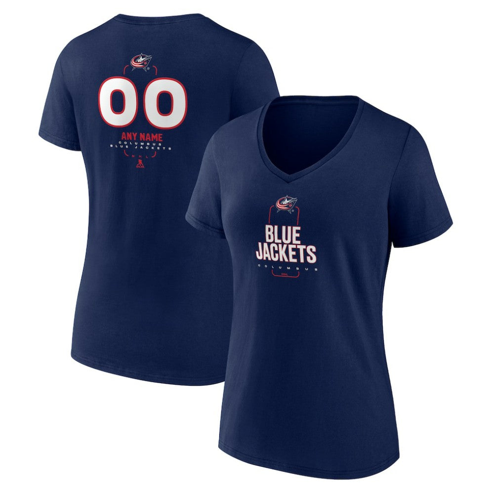 Columbus Blue Jackets Women's Personalized Name & Number Midfielder V-Neck T-Shirt -  NHL T-shirts